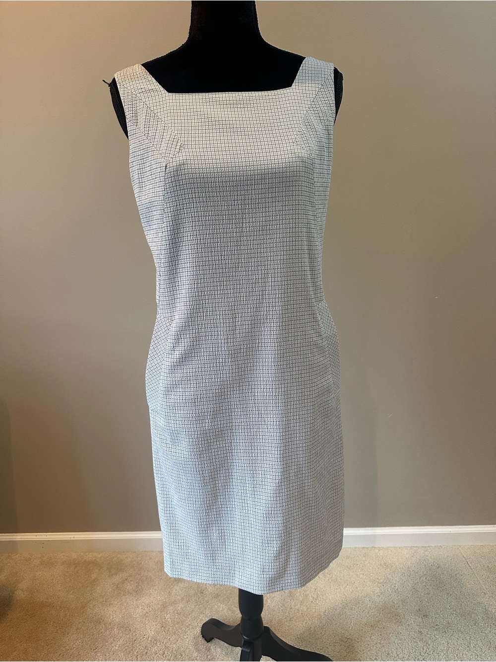 Brooks Brothers Light Blue and White Sheath Dress